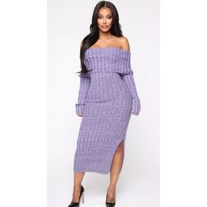 Sexy shoulder midi dress